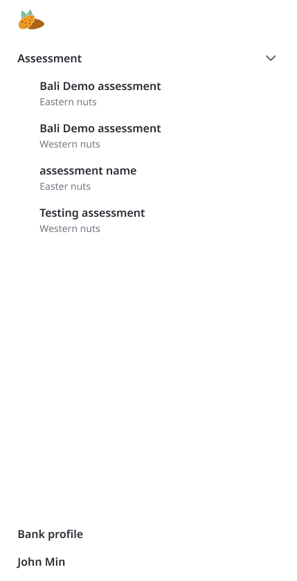 Almond Fintech mobile assessment list view